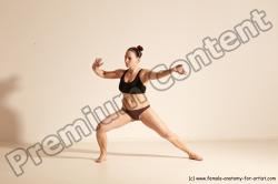 Underwear Martial art Woman White Moving poses Average long colored Dynamic poses Academic